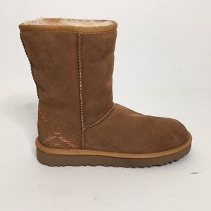 UGG Classic Suede Rustic Weave Boots Sherpa Winter